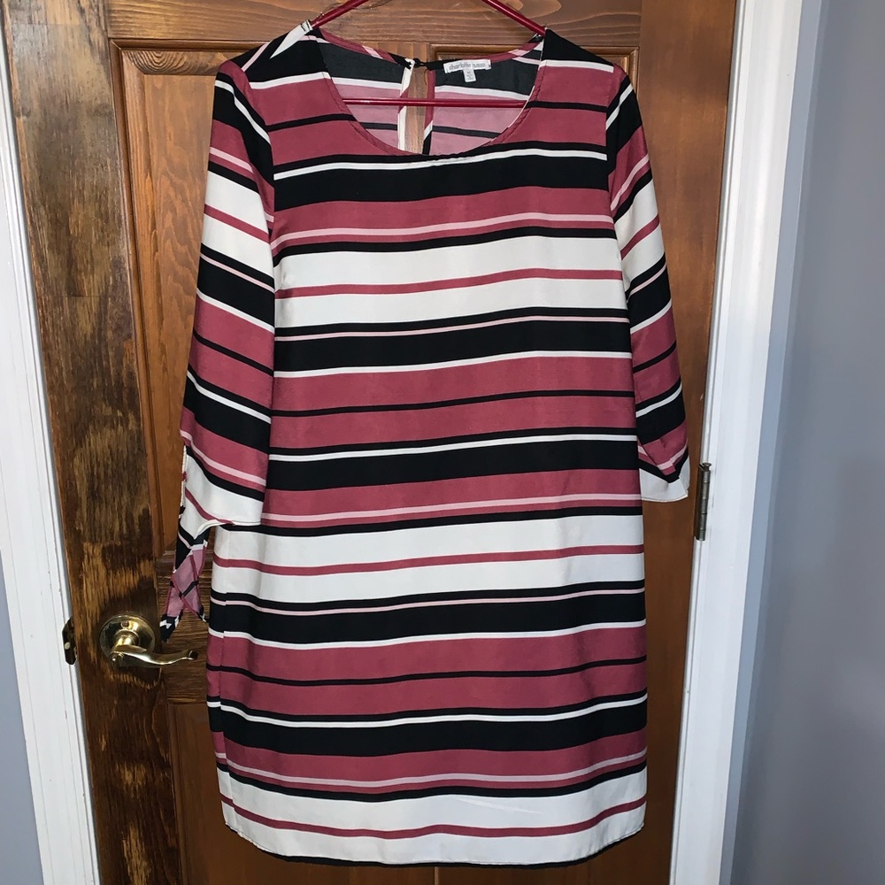 Maroon/black/white dress